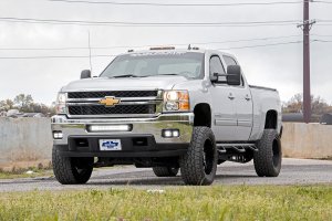Chevrolet Silverado 2500 HD LED Light Kit - Fog Mount - Rough Country - Amber DRL - Black - '11-'14
